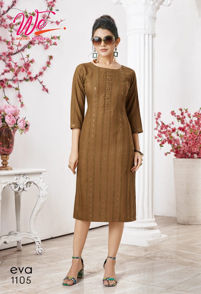 Eva By We 1101 To 1106 Designer Kurtis Catalog
